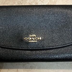 Coach Textured Black Leather Clutch